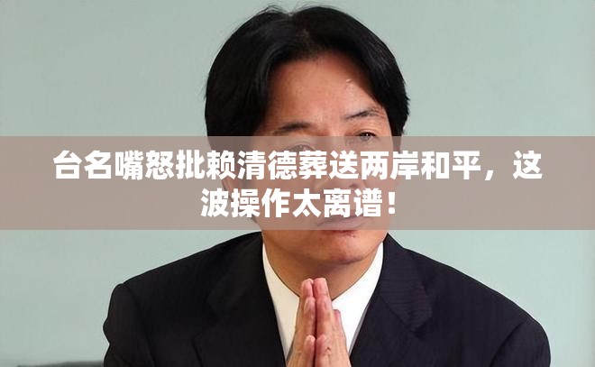 台名嘴批赖清德葬送两岸和平